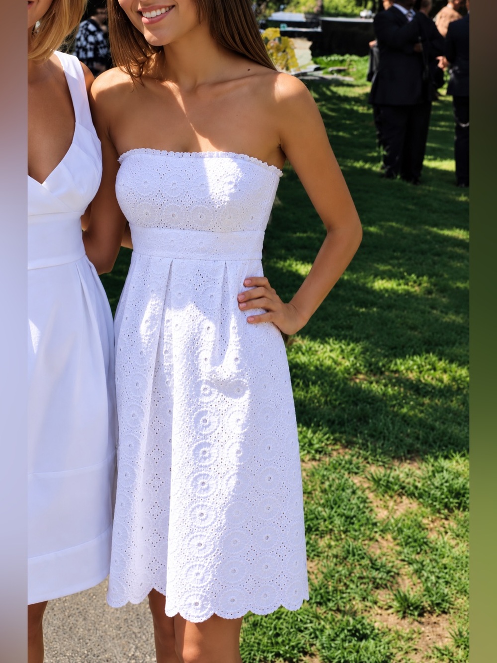 Lilly Pulitzer white strapless eyelet dress- Size 4